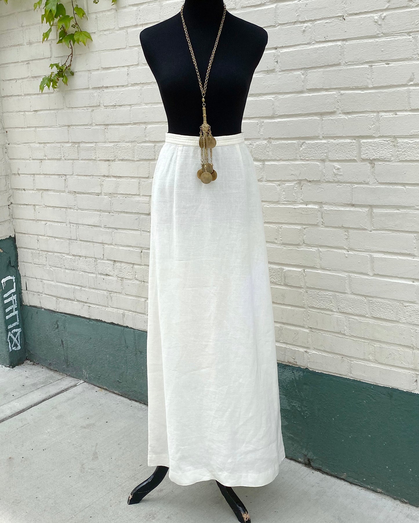 White Linen Maxi Skirt