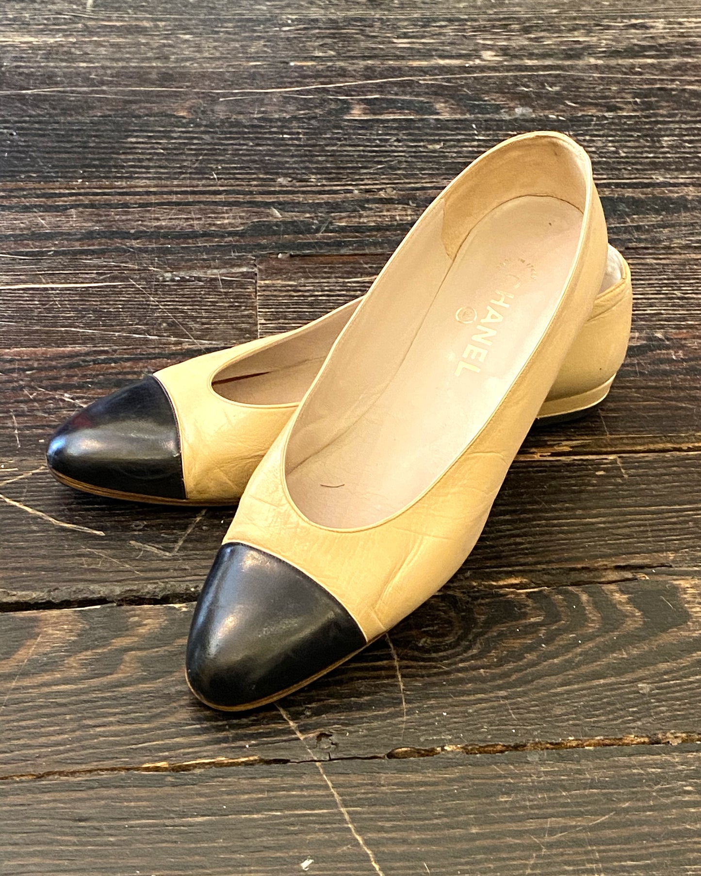 vintage chanel black dress shoes